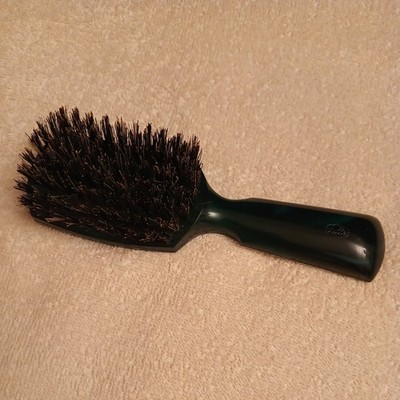 Vintage 8 Row Fuller Brush Co Boar Bristle Hair Brush Black with White Swirls 