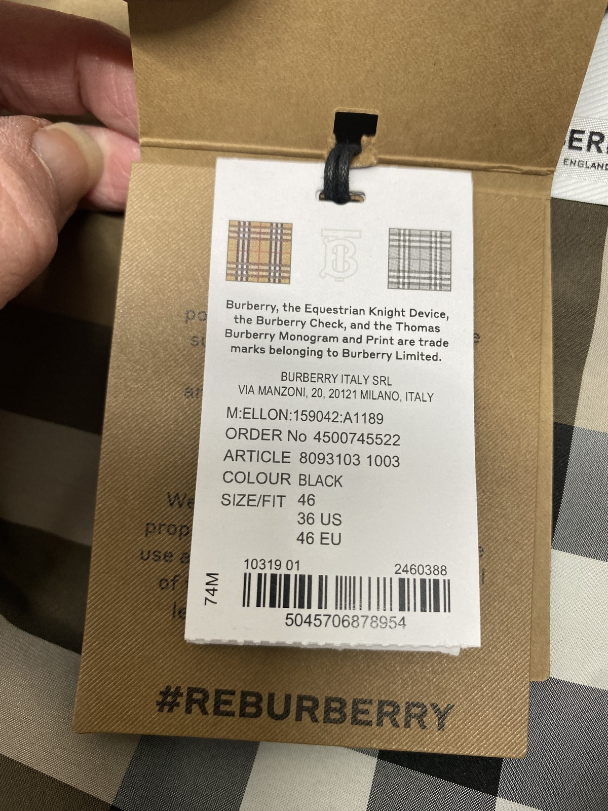 Burberry Mens or Womens Reburberry Slick Bomber Jacket Size US 36 Black thumbnail 17