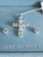 Cross Cubic Zirconia Fine Silver Plated