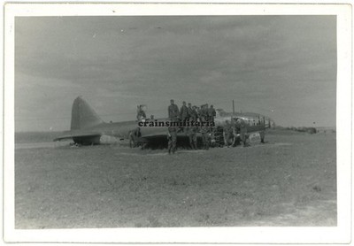 Genuine Photo Russian Loot Aircraft Ilyushin DB-3 Bomber Airfield in Russia 1941