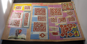 Dragon Warrior Poster Dungeon Map Double Sided Insert Nintendo NES 20 x 13 1/2