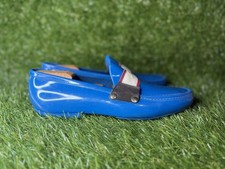 Archival Vivienne Westwood Mens Royal Blue Rubber Loafers Logo Strap