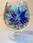 4 pc set Oversize Vase Brandy sniffer vase candle holder HandPainted Purple blue — photo 9