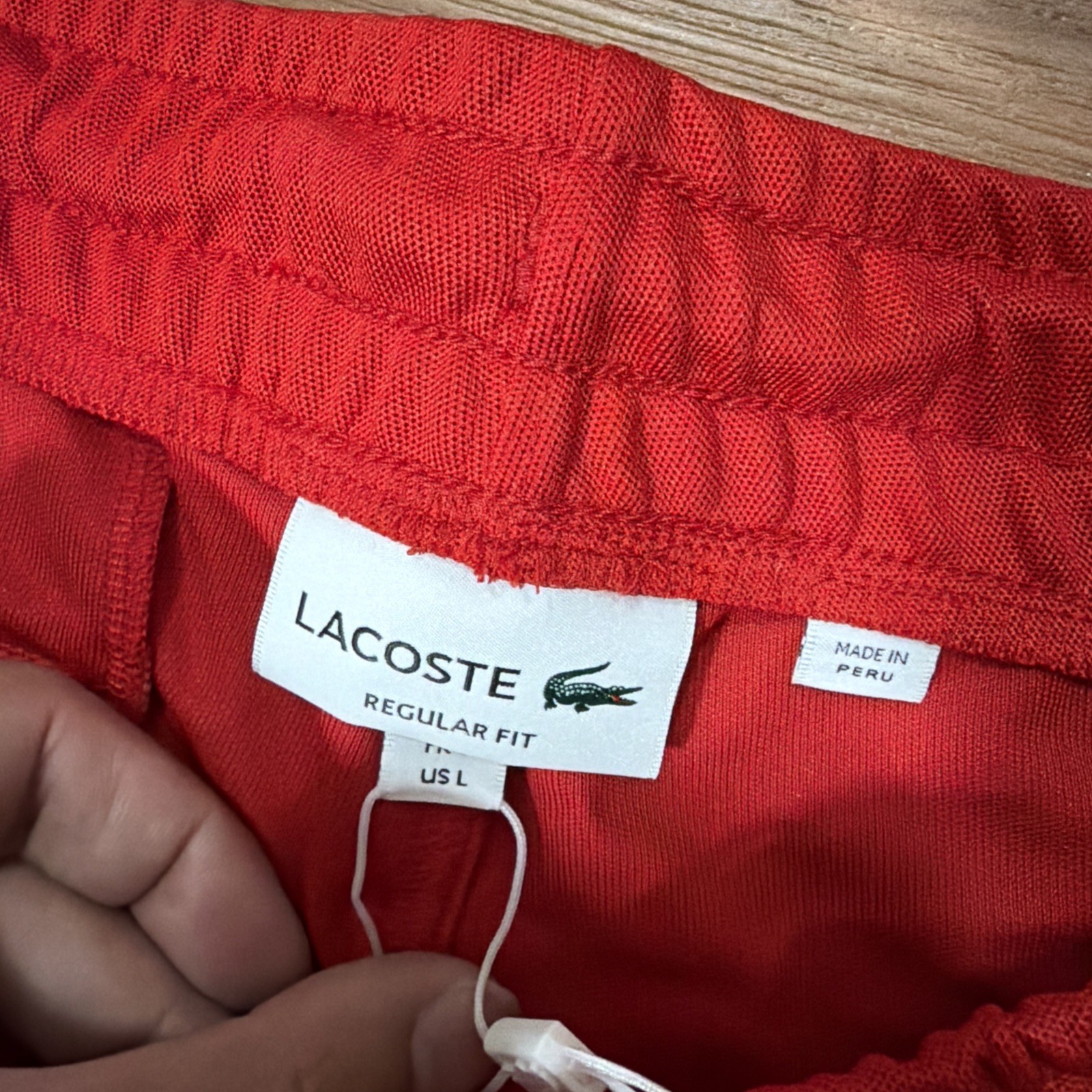 Lacoste Mens Contrast Side Band Trackpants Red Large  thumbnail 4