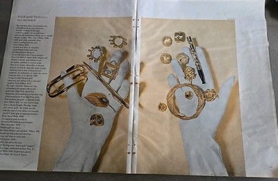 1956 David Webb Tiffany Cartier Van Cleef & Arpels Vintage Gold Jewelry Photo ad