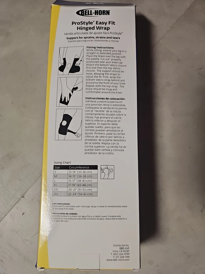 Rodillera Bell-Horn ProStyle fácil ajuste envolvente con bisagras talla pequeña en neopreno negro Foto 2 de 4