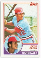 1983 David Green Topps Rookie - St. Louis Cardinals