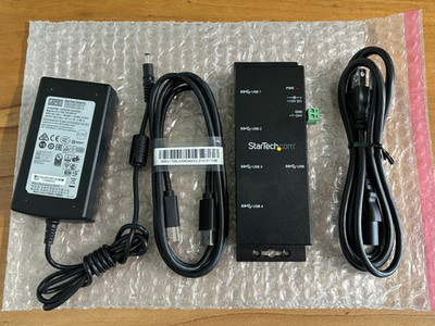 StarTech ST4300USBM 4 Port USB 3.0 Industrial Metal Hub w Power Adapter