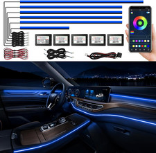 RGB Car Interior LED Ambient Light Kit 6-in-1 APP Music Sync Acrylic Strip