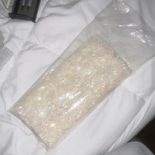 ivory beaded clutch with snap closure for women