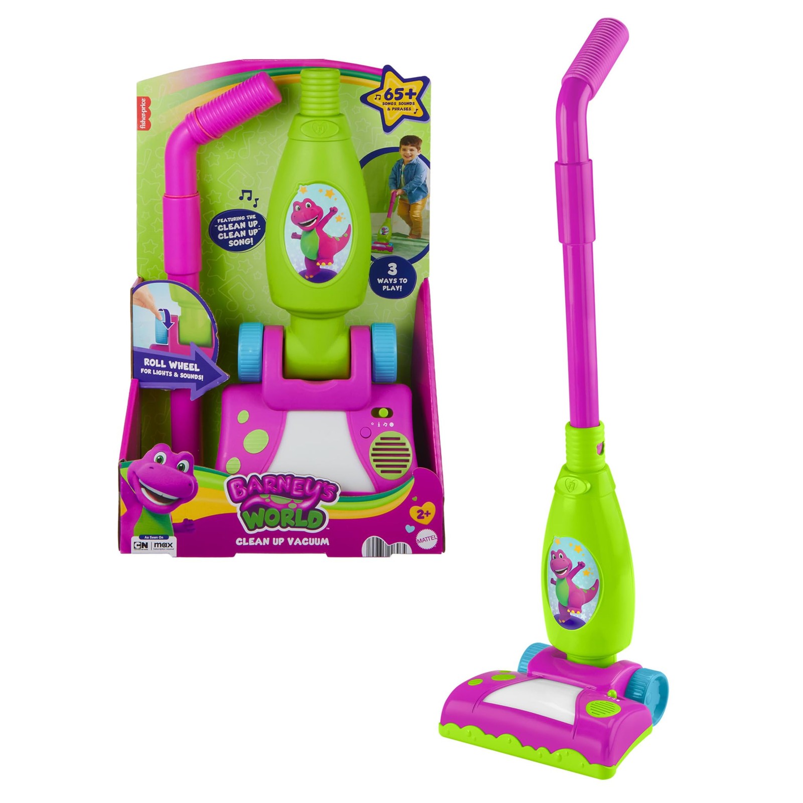 Mattel Barney s World Toddler Toy Clean Up Vacuum Electronic Push Along Lights 14790₽