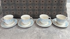4x Royal Doulton Hampton Court T.C.1020 Tea Cups & Saucers