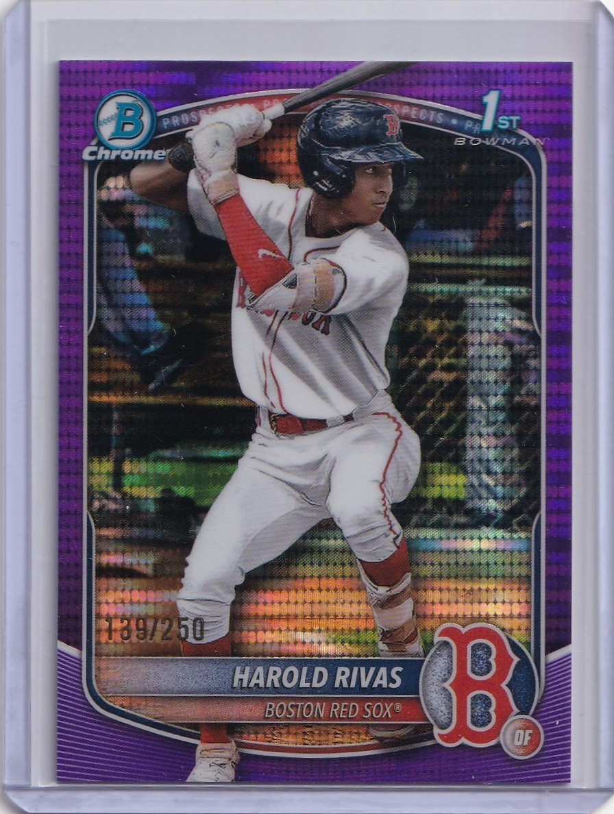 2025 Bowman Chrome #BCP-216 Harold Rivas Prospects Purple Pulsar #/250