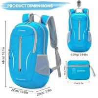 Zomake Ultraleicht Faltbarer 25L Rucksack Wasserdicht Wandern Damen Herren