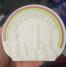 New York City Coin Bank. NYC Skyline, Twin Towers, Empire State Building.