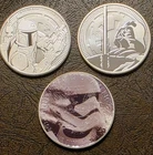 Lot of 3 1oz .999 Fine Silver Rounds 2016 ASE Trooper Niue Star Wars Fett, Vader