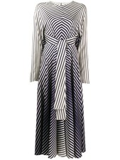 Valentino Garavani Stripe Tie-Waist Maxi Dress