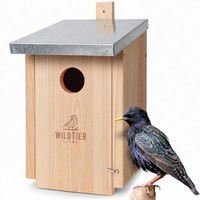 Wildtier Liebe Nistkasten FüR Stare Aus Massiv-Holz Vogel Nistfilfe Vogelhaus