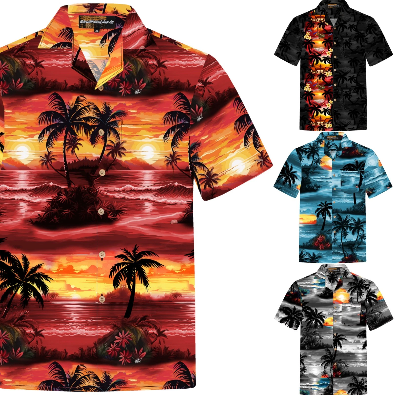 Mens Hawaiian Shirt 100% Cotton S - 8XL Short Sleeve Summer Beach Hawaiian Shirt