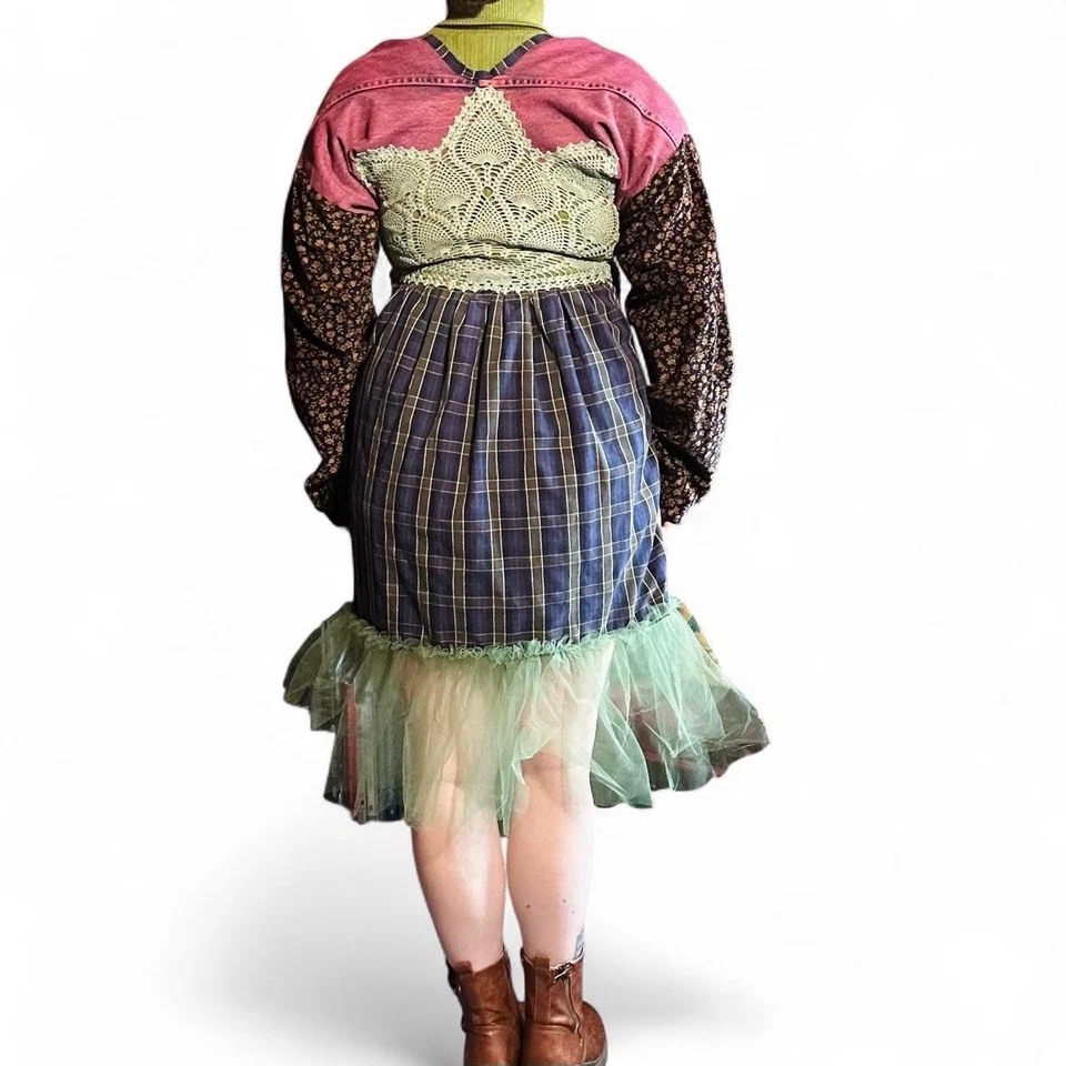 Handmade/Reworked Quirky & Crafty Punk Dress M/L - Image 3 of 4