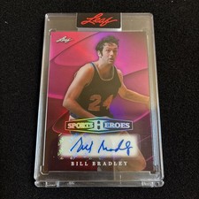 2026 Leaf Sports Heroes BILL BRADLEY Auto Pink Prismatic 4/4