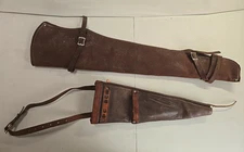Large Leather Rifle Scabbard & Smaller Gun Scabbard & 8 Gun Socks - Bags