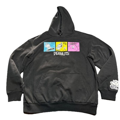 Comics Snoopy Hoodie Pullover Sweatshirt - Classic Dual Sided Peanuts Auth - L