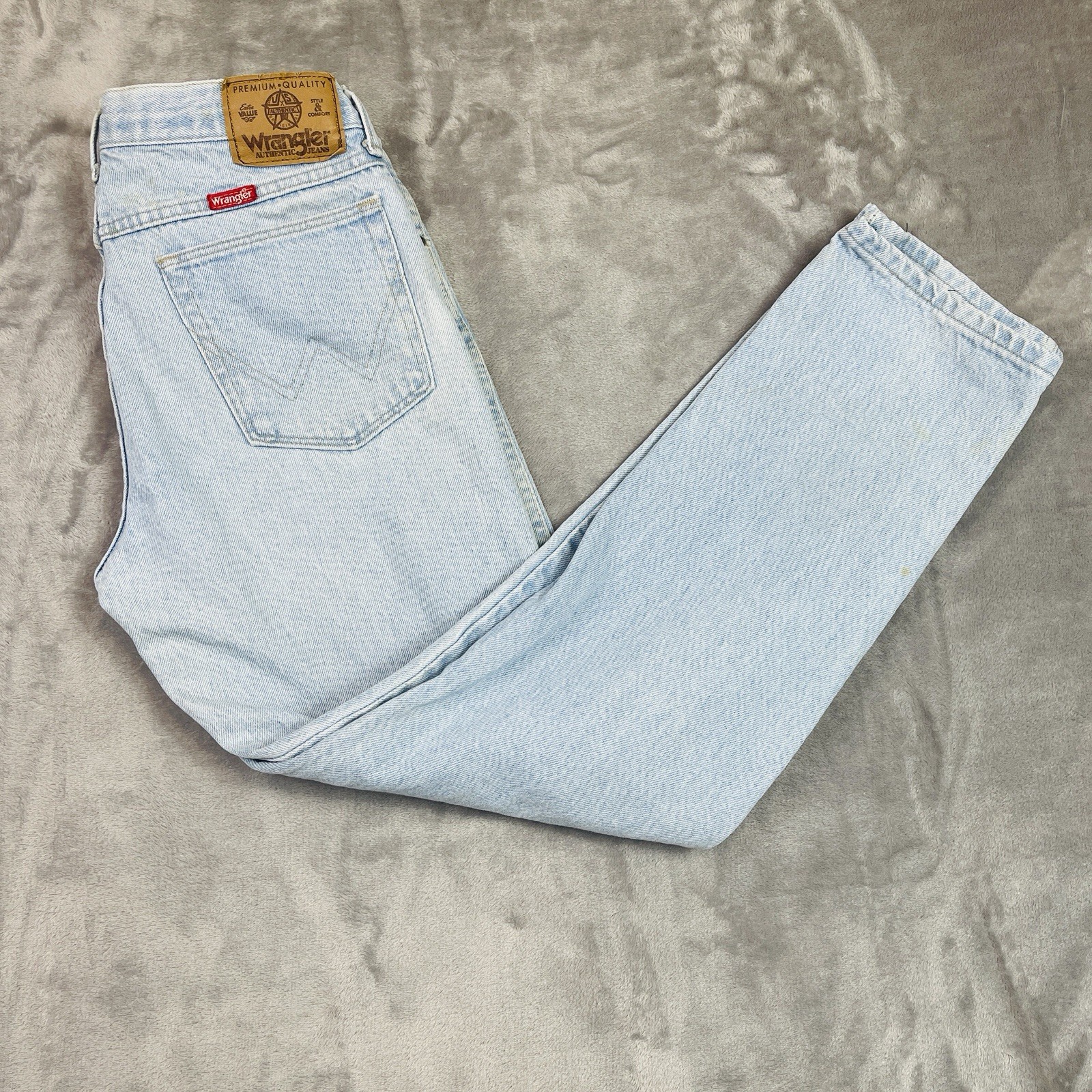 Vtg Wrangler Jeans Mens 31x30 Light Blue Straight Cowboy Western Made in USA thumbnail 9