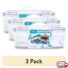 Stackable Nesting Plastic Storage Bins Arts Crafts Jewelry Office Supplies New