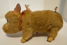 Vintage Sniffing Rooting Pig Windup Toy