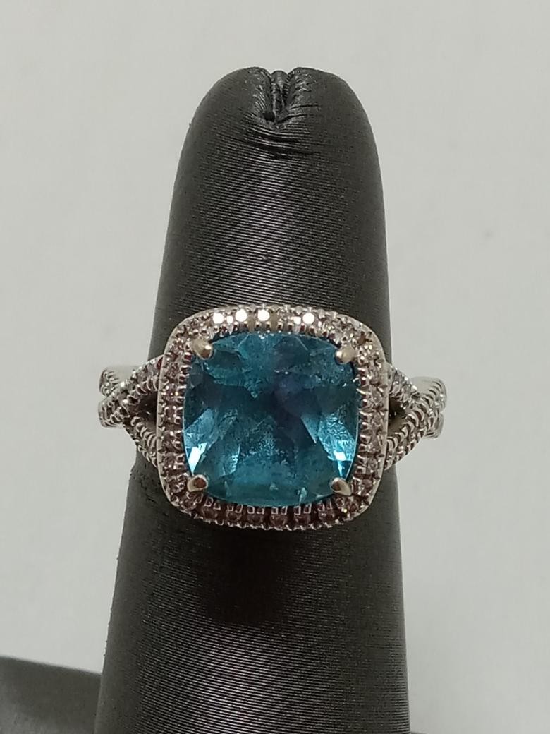 Aquamarine Lady's Stone & Diamond Ring (G69006486)