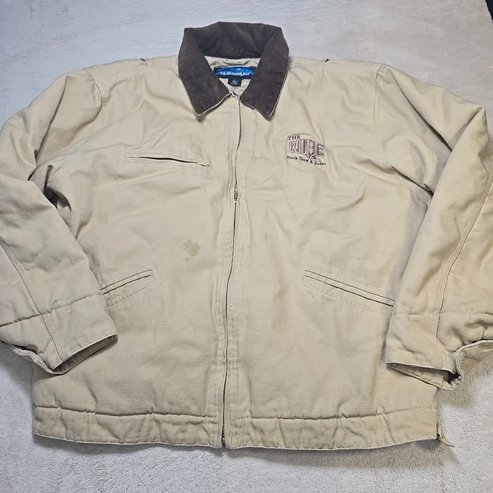 Chaqueta Nile Rodeo Tri-Montaña Para Hombres L Tostada Pana Cuello Forrada Ropa de Trabajo Cremallera Foto 2 de 4