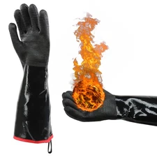 Potted Pans 17in Cooking BBQ Grill Gloves - 932 Deg F Heat Resistant Gloves