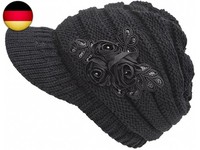 Fsstud Damen Winter Warme Gestrickte StrickmüTze Strick Beanie MüTze Mit Schild