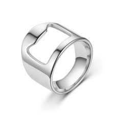 Bottle Opener Ring Creativity Corkscrew Stainless Steel Finger Ring Beer Can Ope