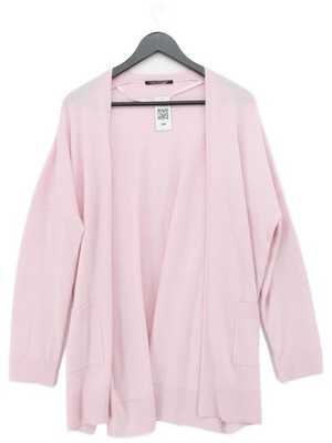 Luisa Cerano Women's Cardigan M Pink Wool with Cashmere V-Neck Cardigan