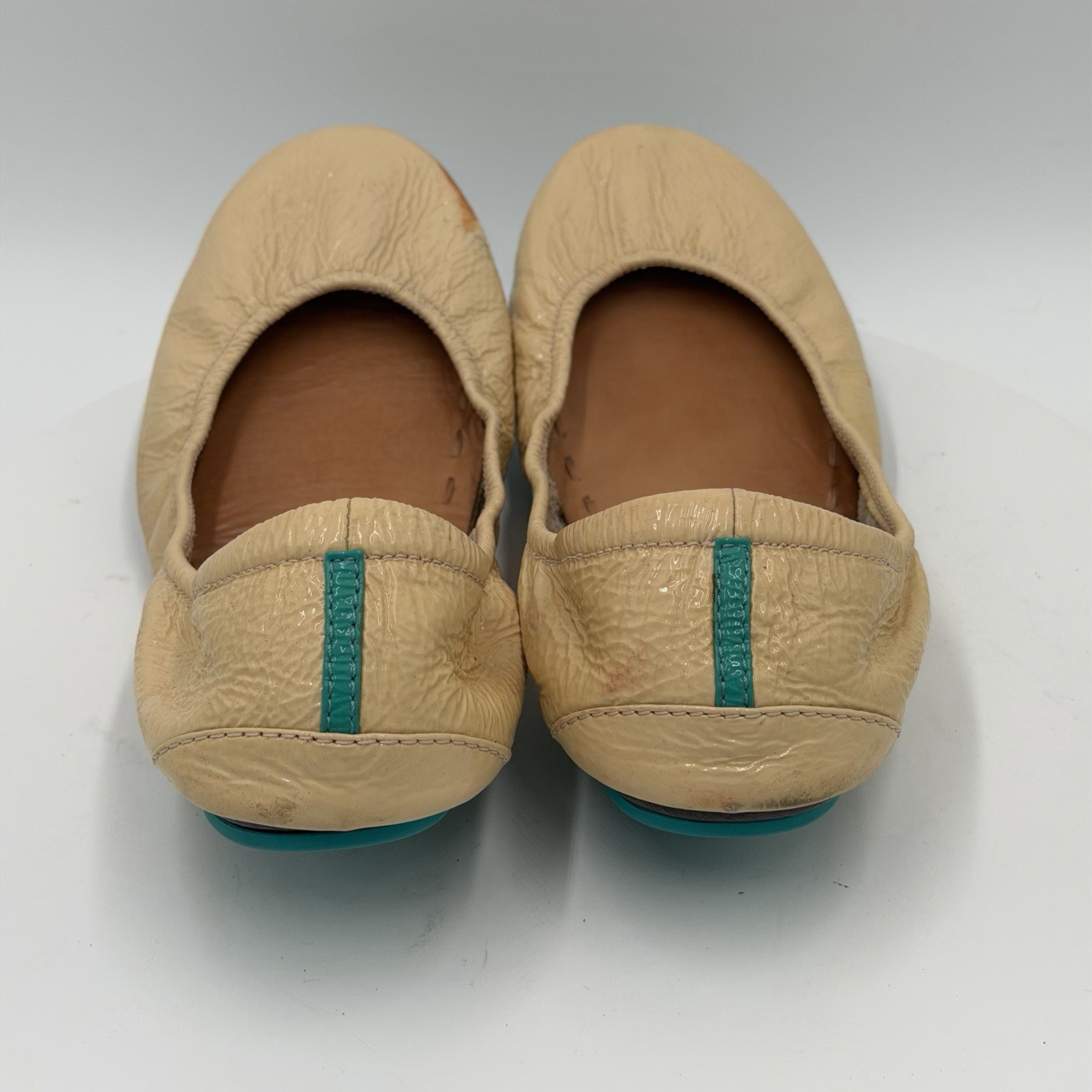 Tieks by Gavrieli Women's Biscotti Beige Patent Leather Foldable Ballet Flats 9