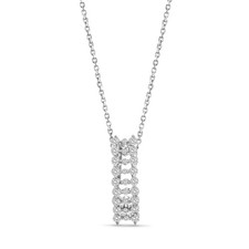 Diamond Cluster Necklace 18k White Gold