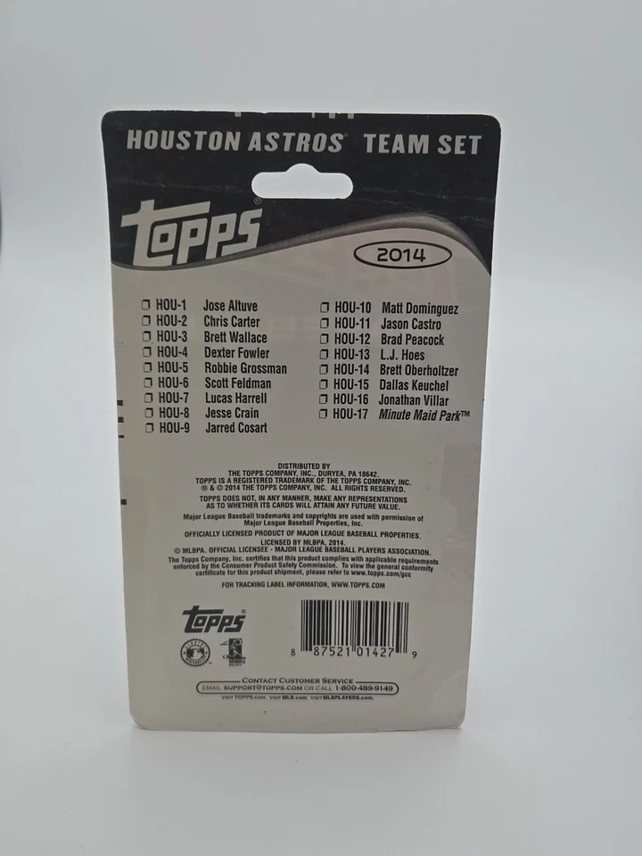 (20x)2014 Topps 棒球休斯顿 ASTROS 球队套装 Blister Pack 17 张卡 — 第 2/2 张图片
