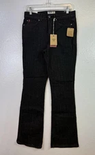 New Jeanstar Jeans Ladies Sz 6 Elle Dark Black Denim Stretch Bootcut Hipster
