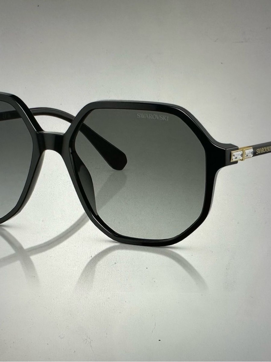 Women\'s Black Crystal-Accent Sunglasses FWG Women Sunglasses Crystal Accent Black Eye Wear Ladies  main image 3