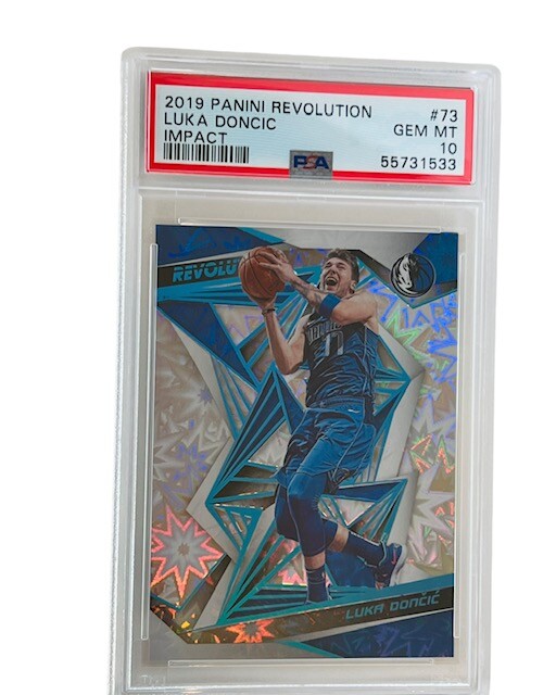 Luka Doncic PSA 10 IMPACT 2019 Revolution /149 sp insert graded POP 21 GEM #73
