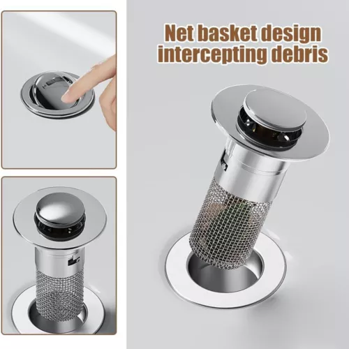 Stainless Steel Floor Drain Filter Bathtub Sink Strainer Pop-up Sink Filter - Picture 4 of 14