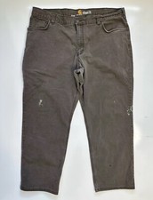 Carhartt Pant Men 40x30 Brown Rugged Flex Relaxed Fit 5-Pocket Canvas 102517-909