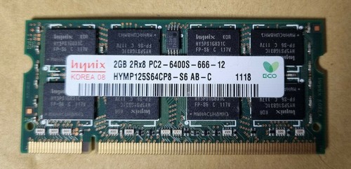 Módulo de memoria RAM portátil HYNIX HYMP125S64CP8-S6 AB-C 2 GB DDR2 PC6400S 800 MHZ - Imagen 1 de 1