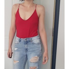 Red Spaghetti Strap Bodysuit