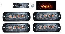 4 x Orange Gauge Blink LED Lights for Bus Heavy Duty Vehicle Roadside Assistance