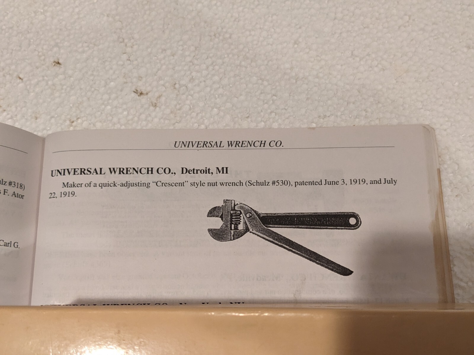 vintage tool 8" Universal Wrench Co Lever Handle adjustable wrench good