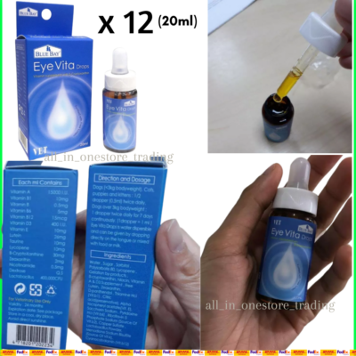 12 x 20ml Blue Bay Eye Vita (VET) Drops for Cats & Dogs Tears Stain Remover  | eBay