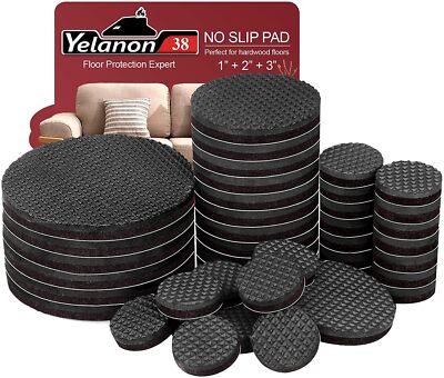 38 pcs 1''+2''+3'' Non Slip Furniture Pads Grippers Self Adhesive Rubber Feet